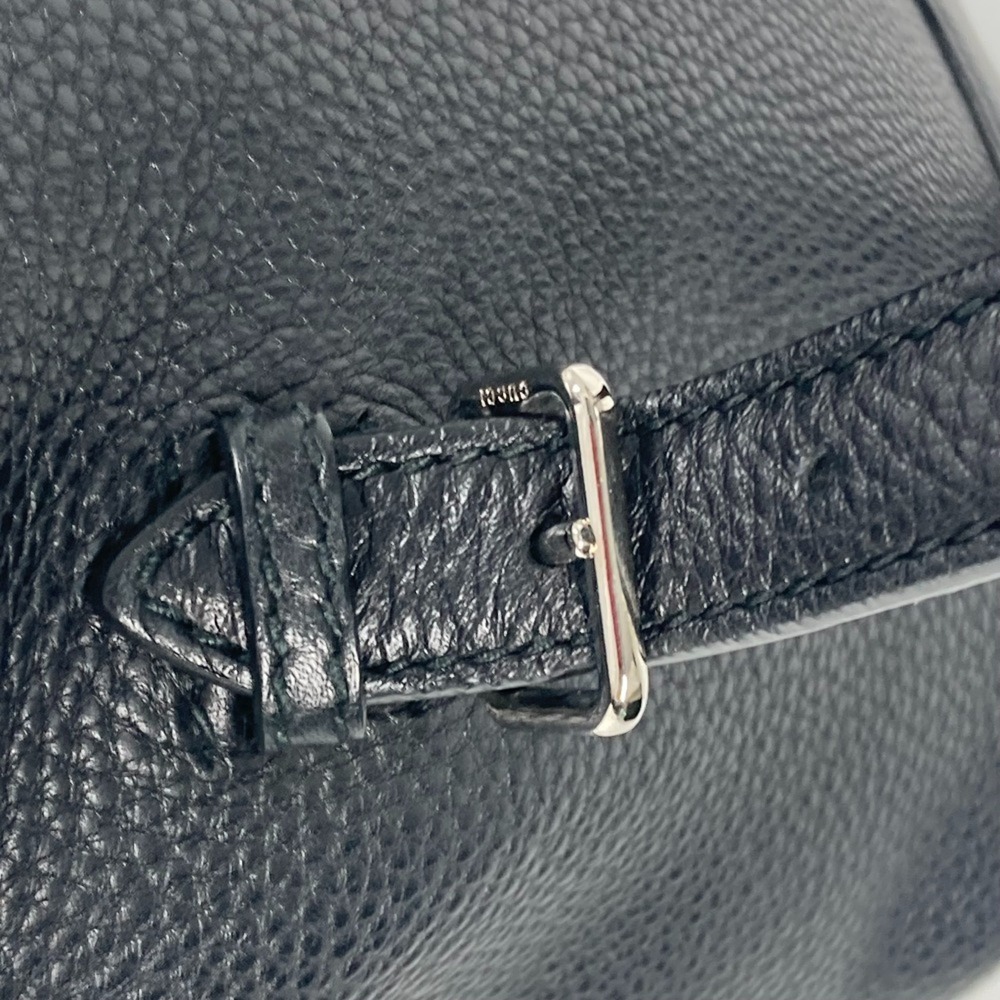 GUCCI Authentic Black Leather Bamboo Backpack - Picture 13 of 16